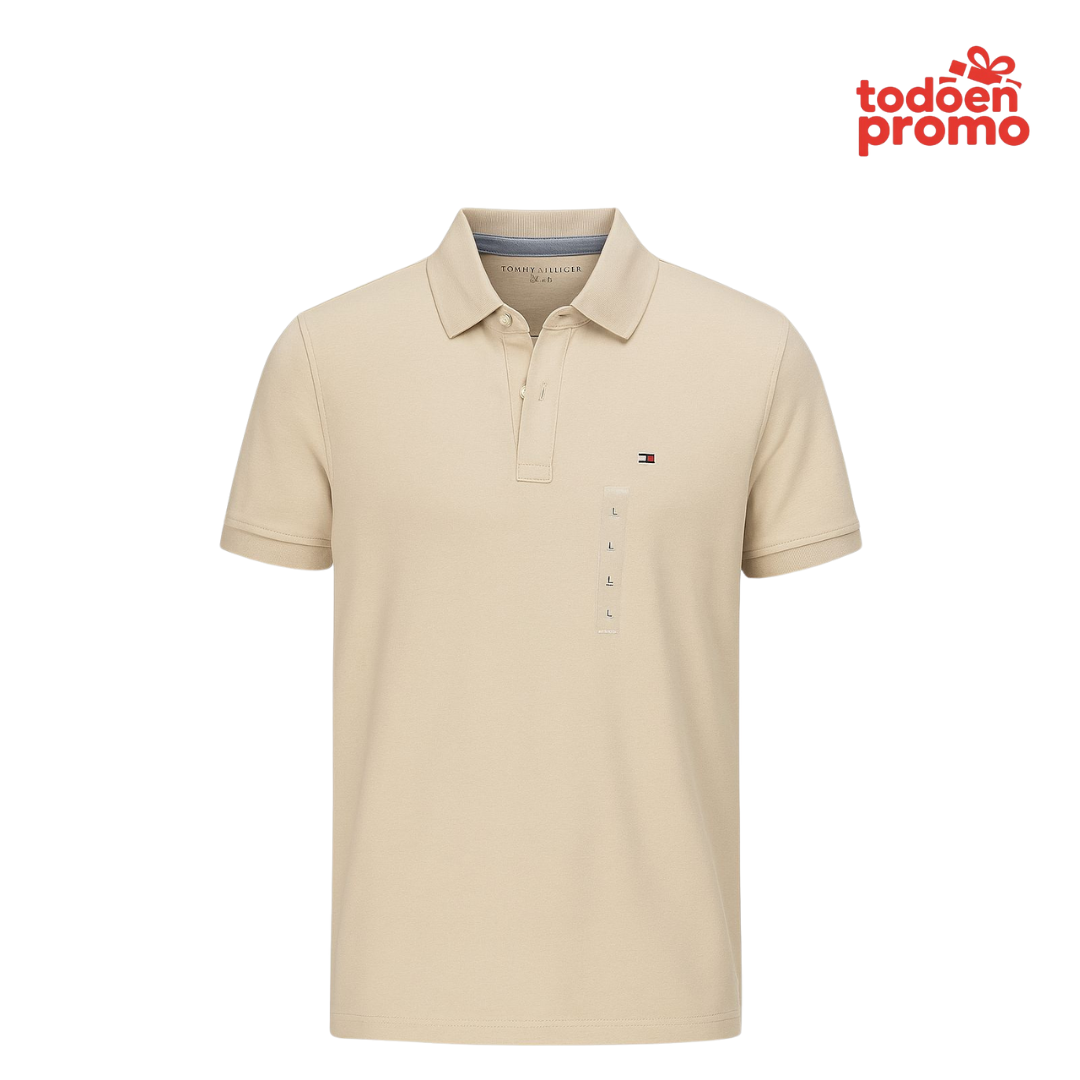 Polo TOMMY HILFIGER Beige Talla L - Varón| ORIGINAL DE USA